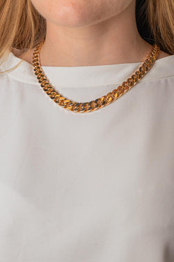 Rose gold curb chain necklace