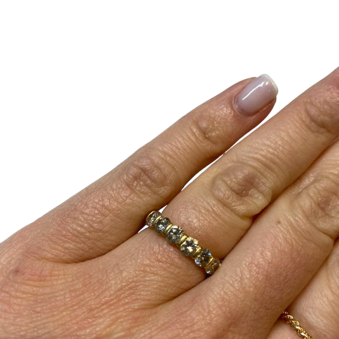 Yellow Gold and Diamond Wedding Band