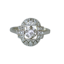 Bague Entourage en or blanc, platine et diamants