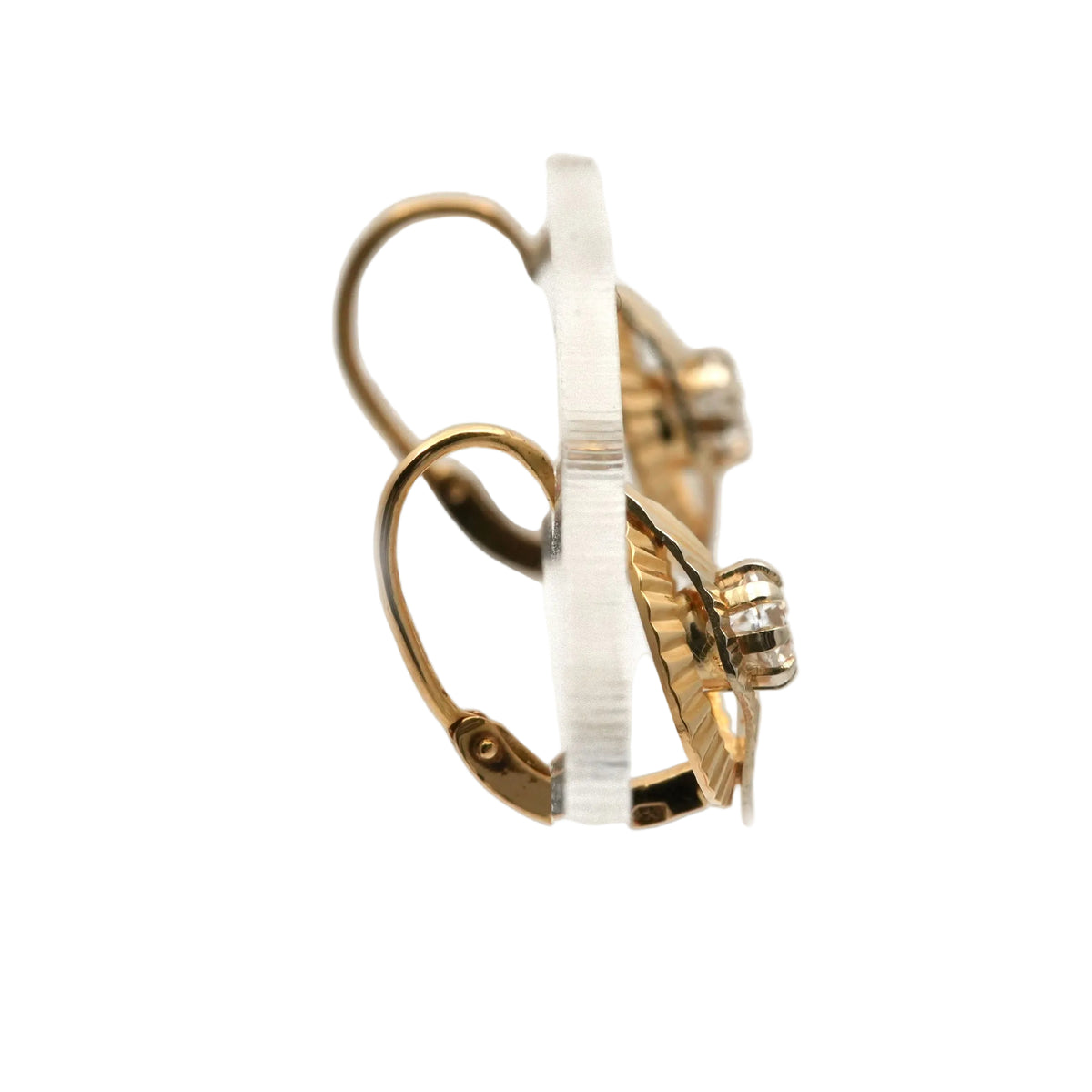 Yellow Gold and Sapphire Lever-back Earrings