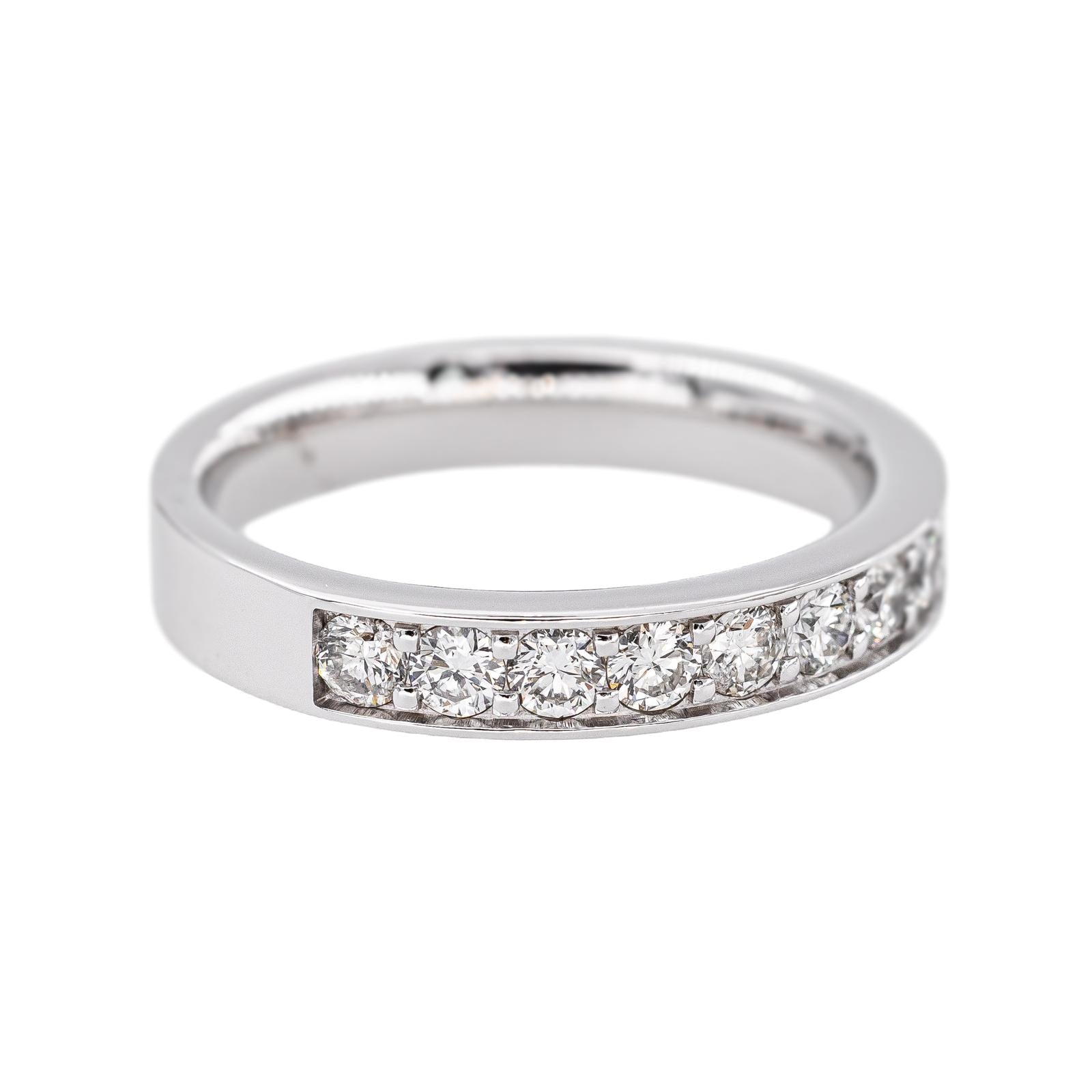 Bague Demi-alliance Or blanc Diamant
