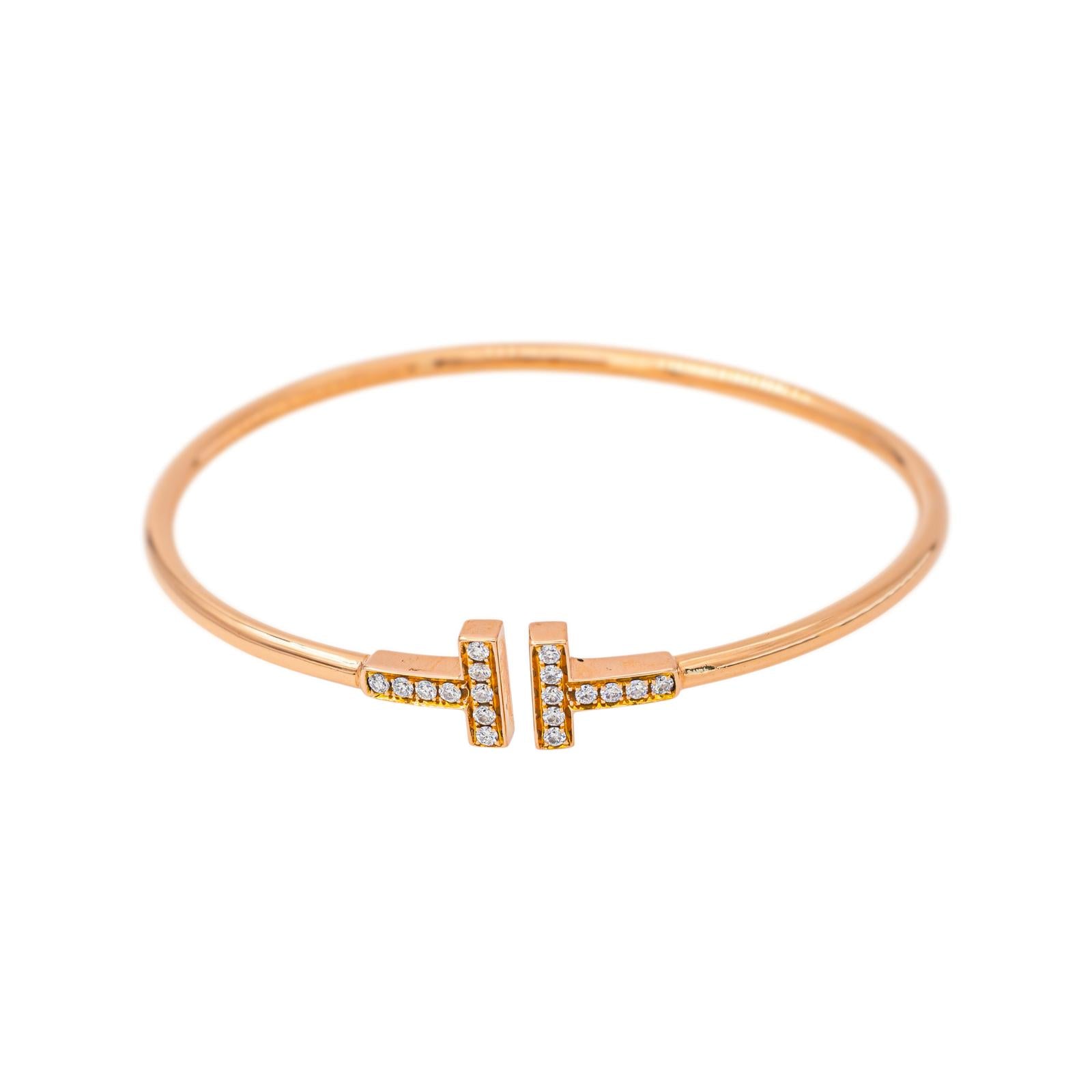 Tiffany & Co Bracelet Tiffany T Or rose Diamant
