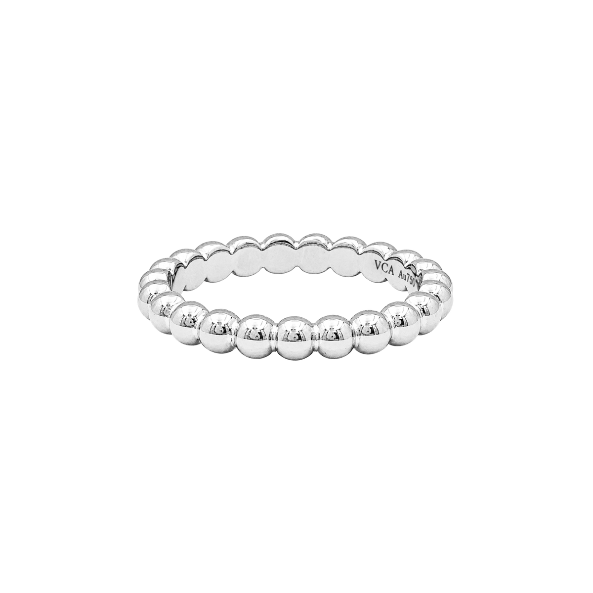 VAN CLEEF & ARPELS "Perlée" MM Ring in White Gold