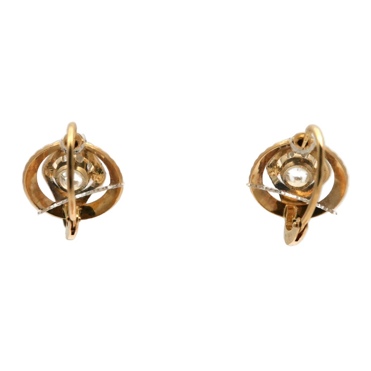 Yellow Gold and Sapphire Lever-back Earrings