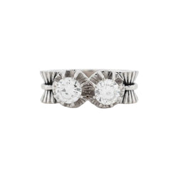 Toi & Moi Ring in White gold, Platinum and Diamonds