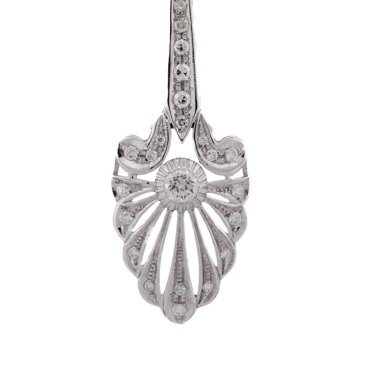 White Gold and Diamond Drop Earrings