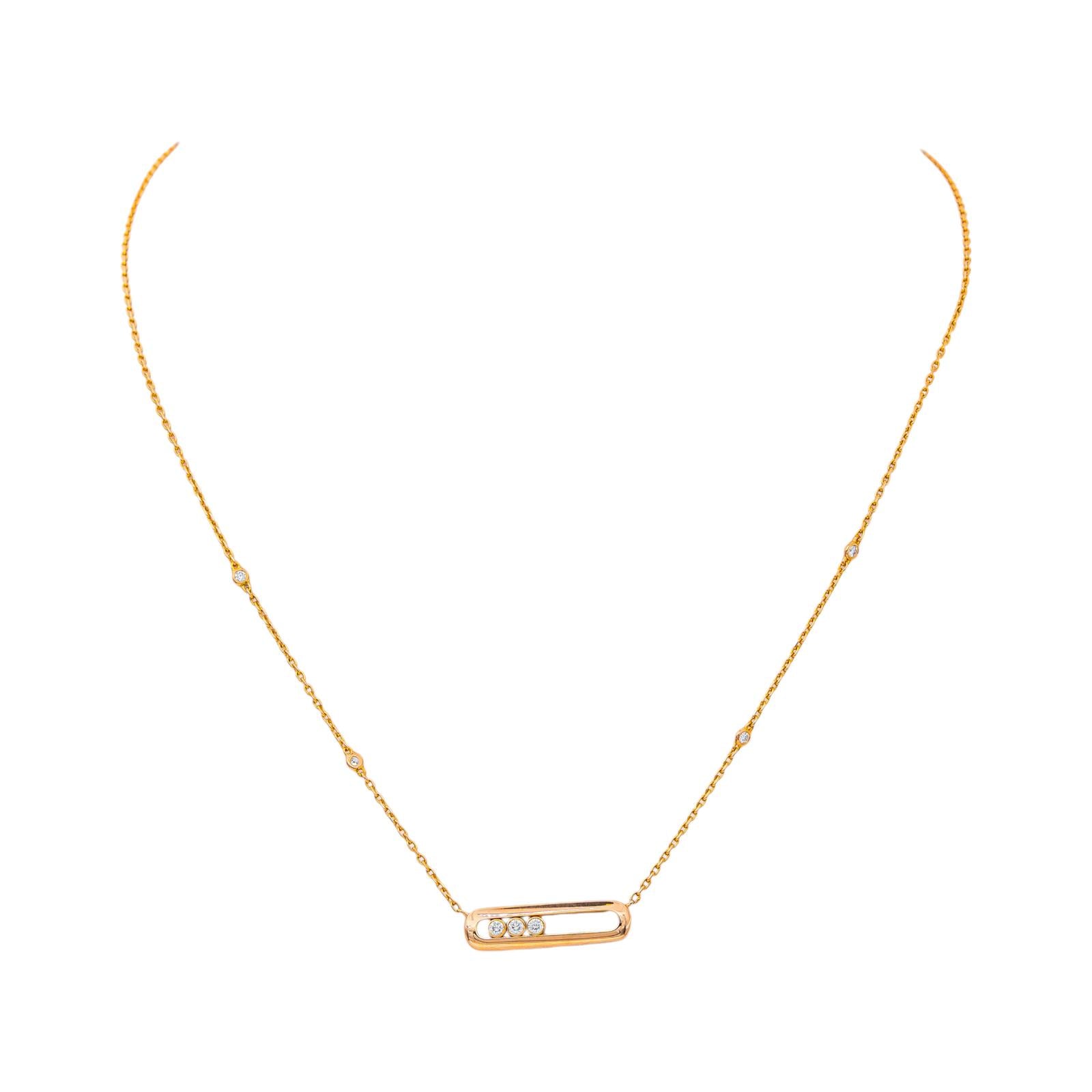 Messika Classic Move Necklace in Rose gold with Diamonds