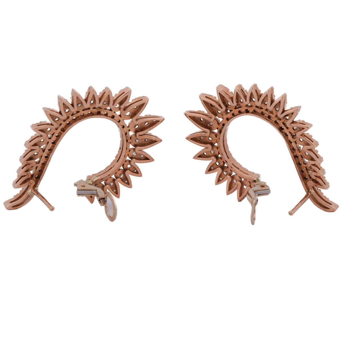 Rose Gold and Diamond Clip-On Earrings
