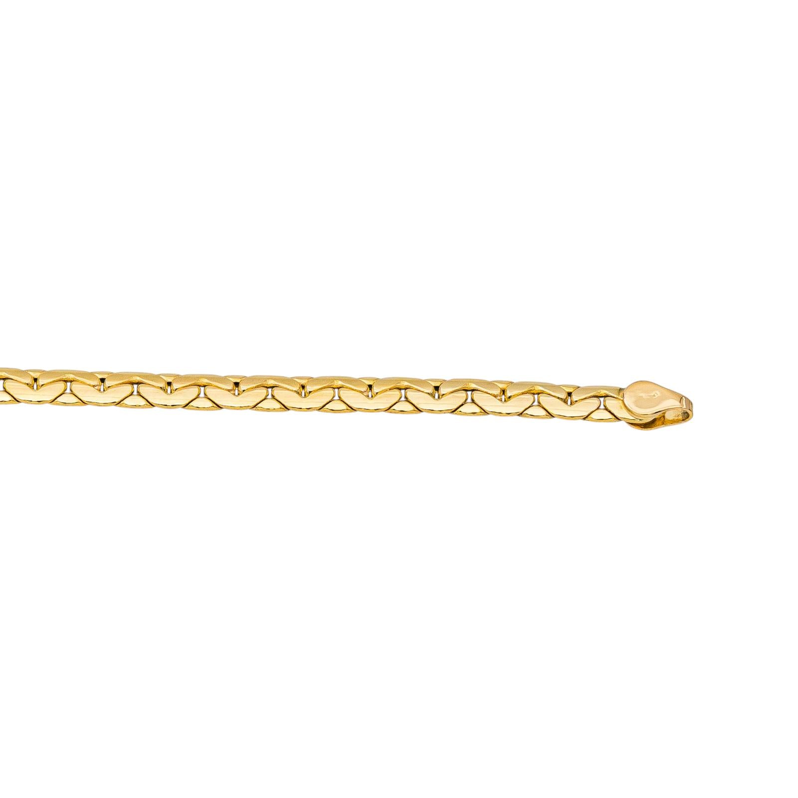 Yellow Gold Bean-Shaped Link Necklace