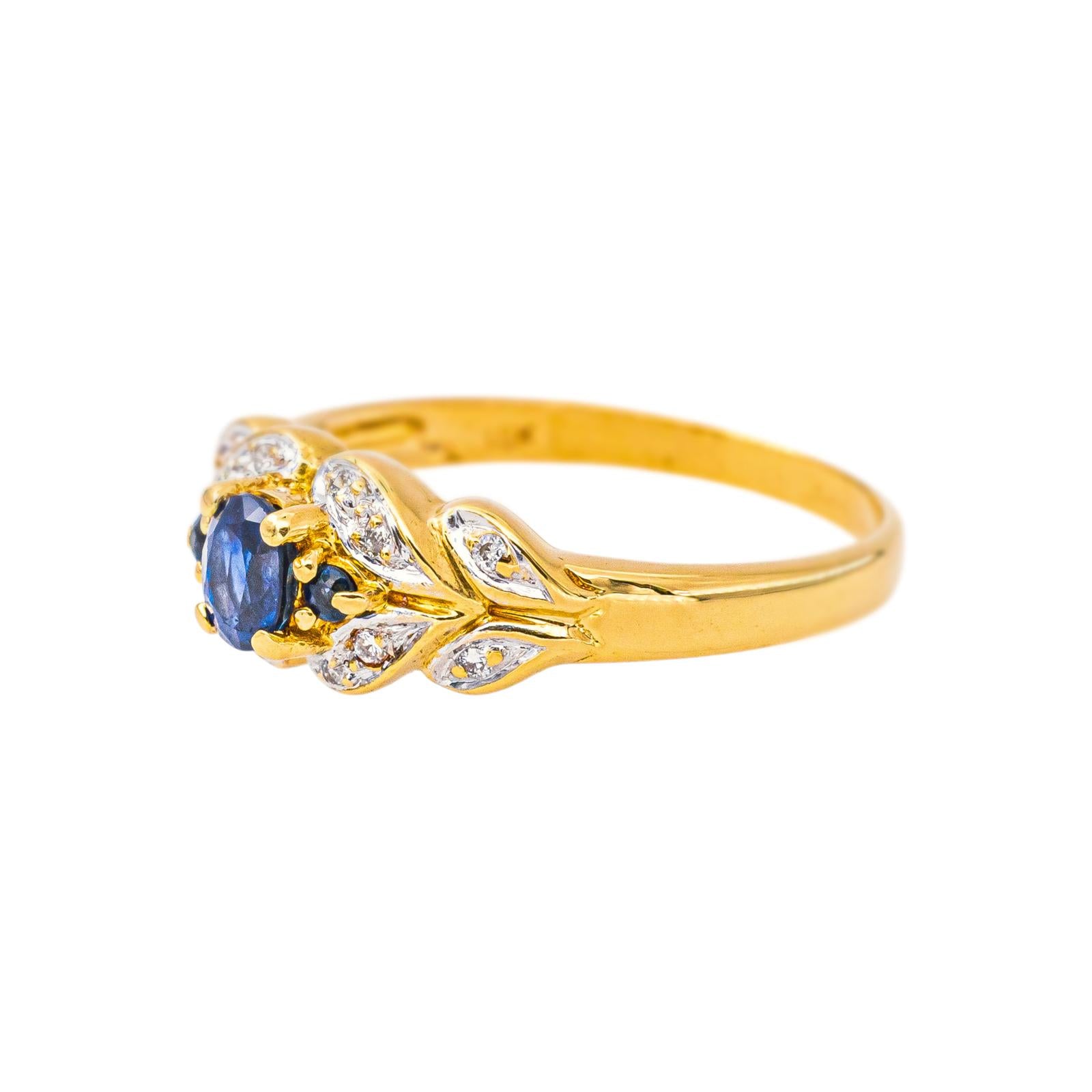 Bague Or jaune Saphir