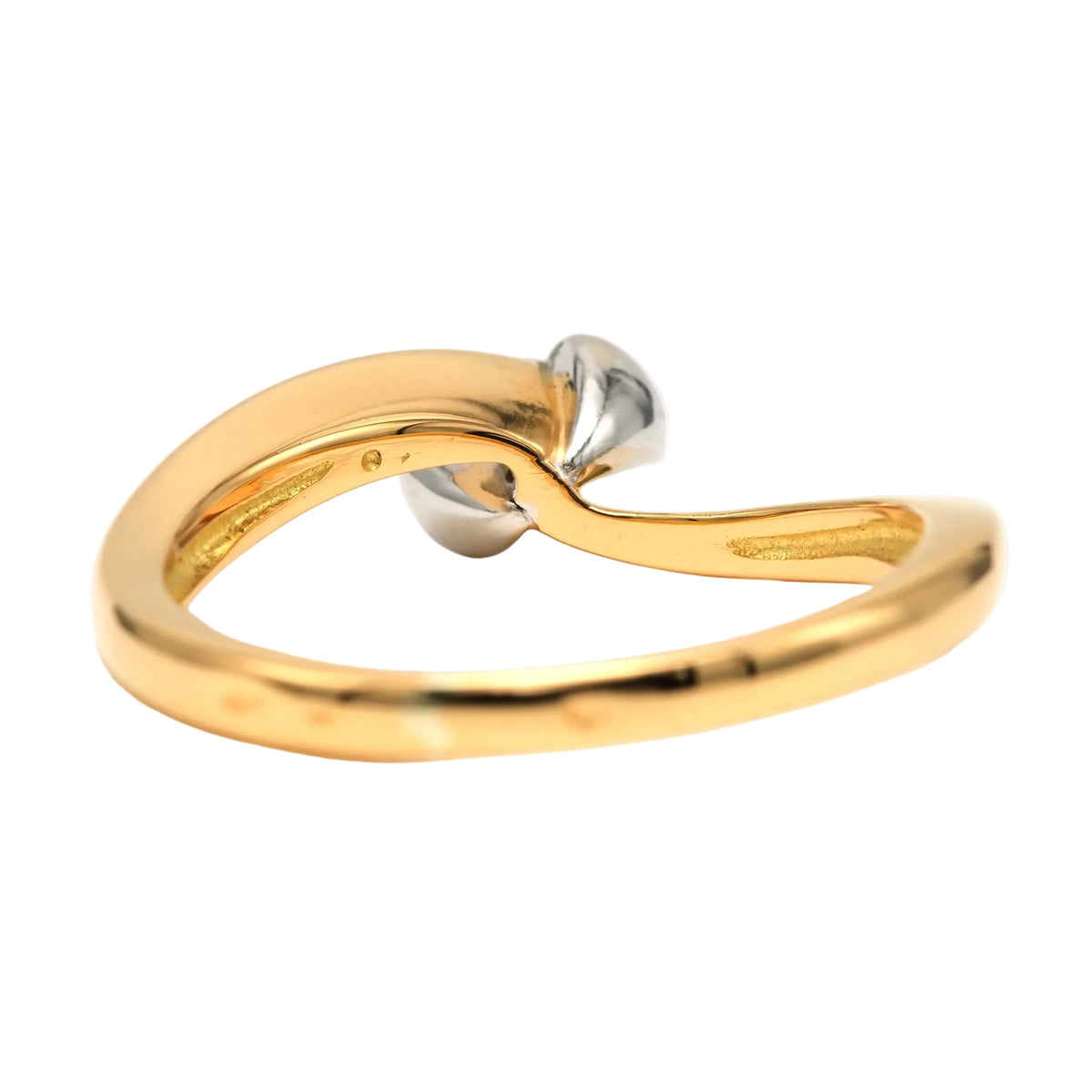 Bague Solitaire en or blanc, or jaune et diamant