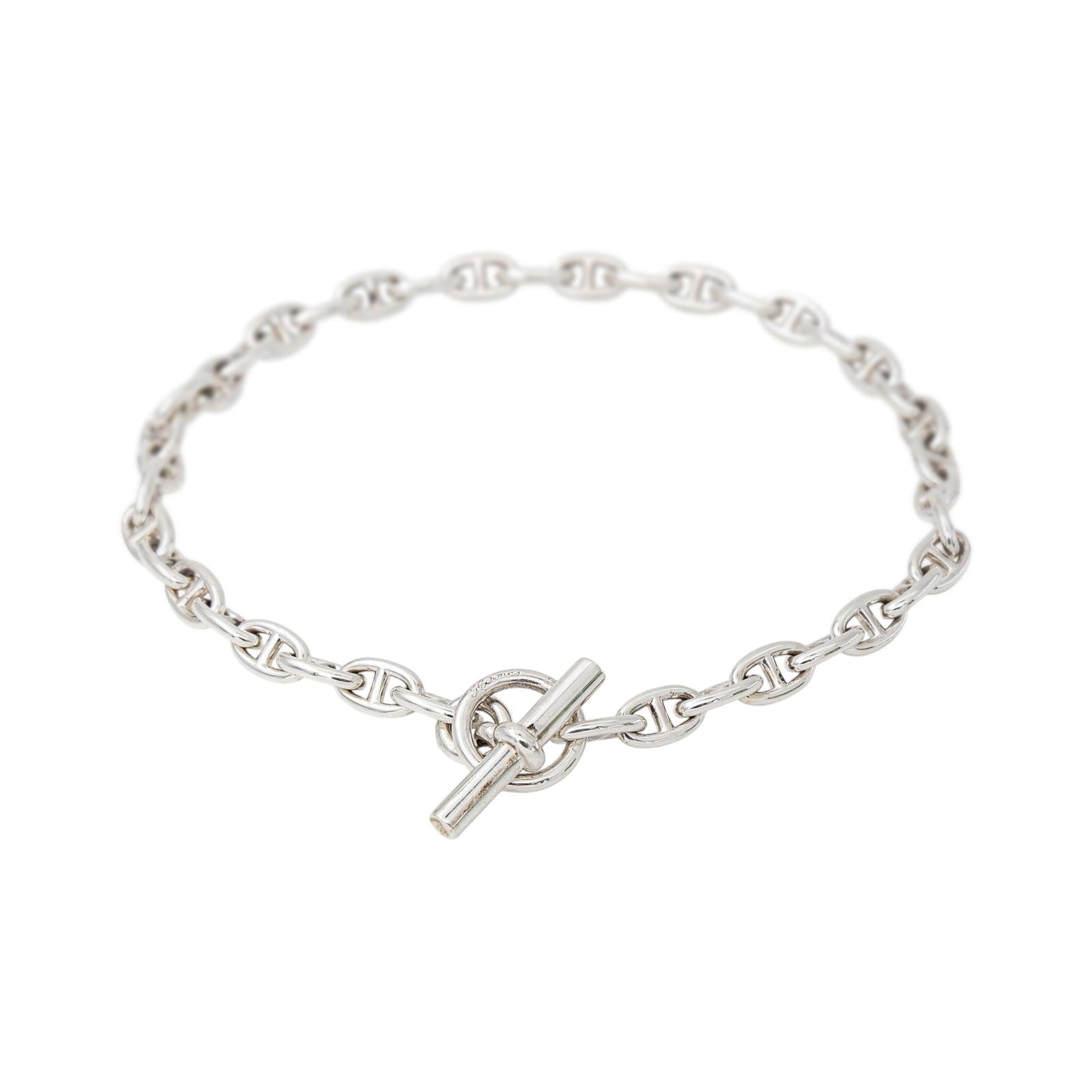 Hermès Collier Pierre Lefèvre Chaîne d'ancre Argent