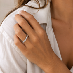 White Gold and Diamond Wedding Band