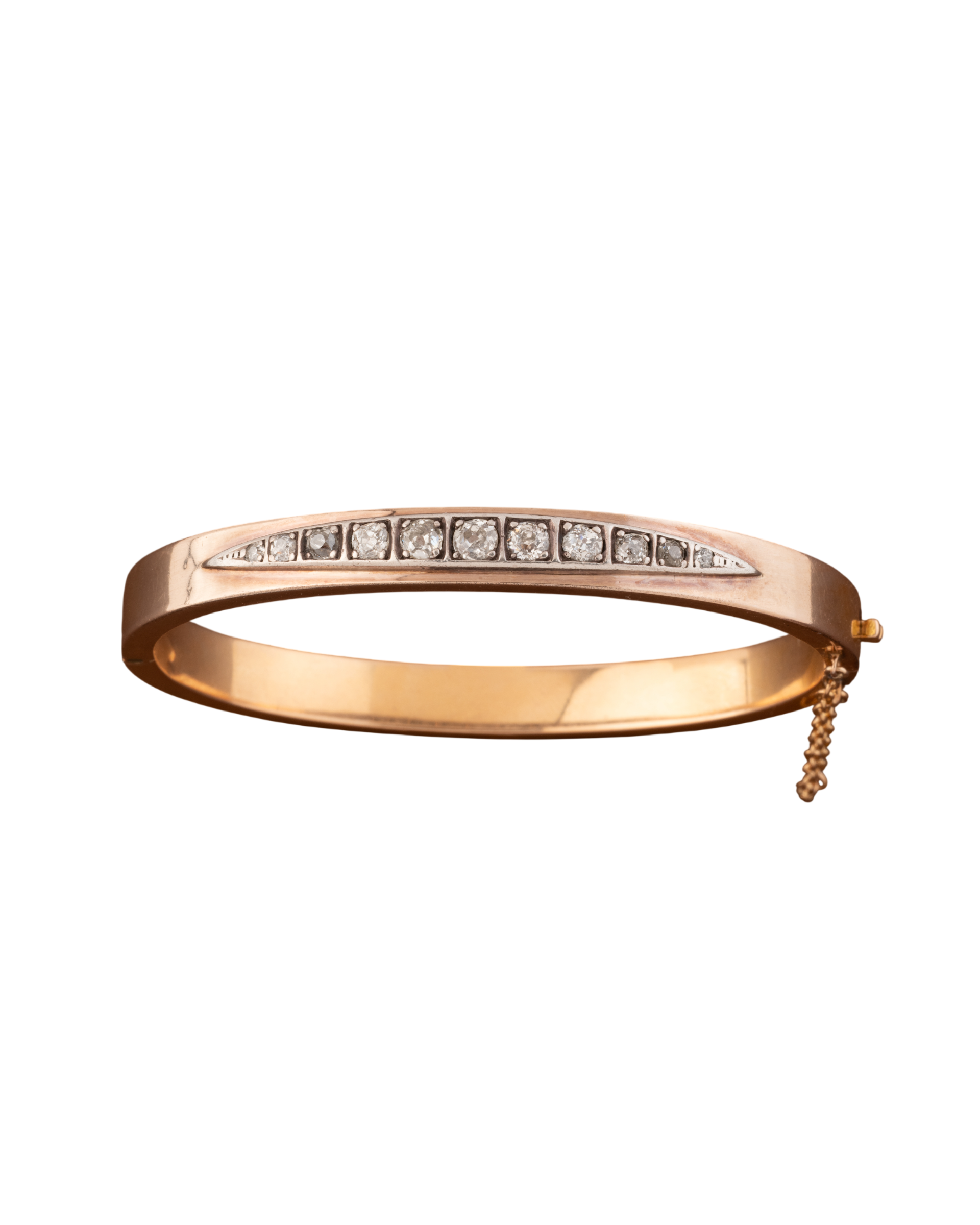 Yellow Gold and Diamond Bangle Bracelet