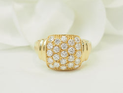 Bague Pavée en or jaune et diamants