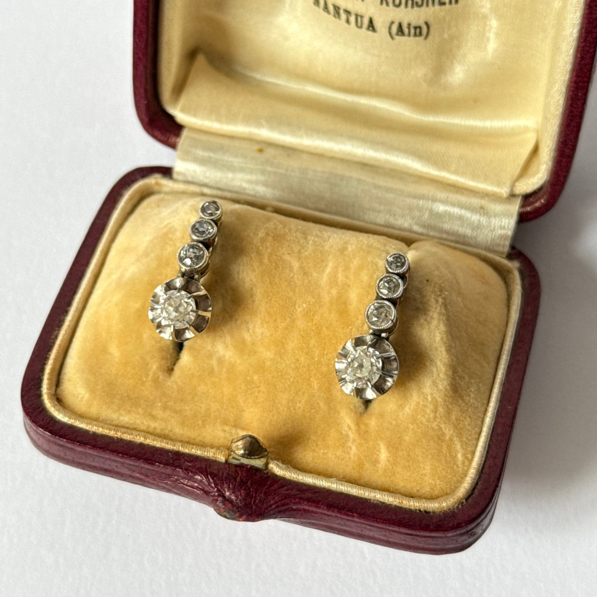 White Gold and Diamond Lever-back Earrings