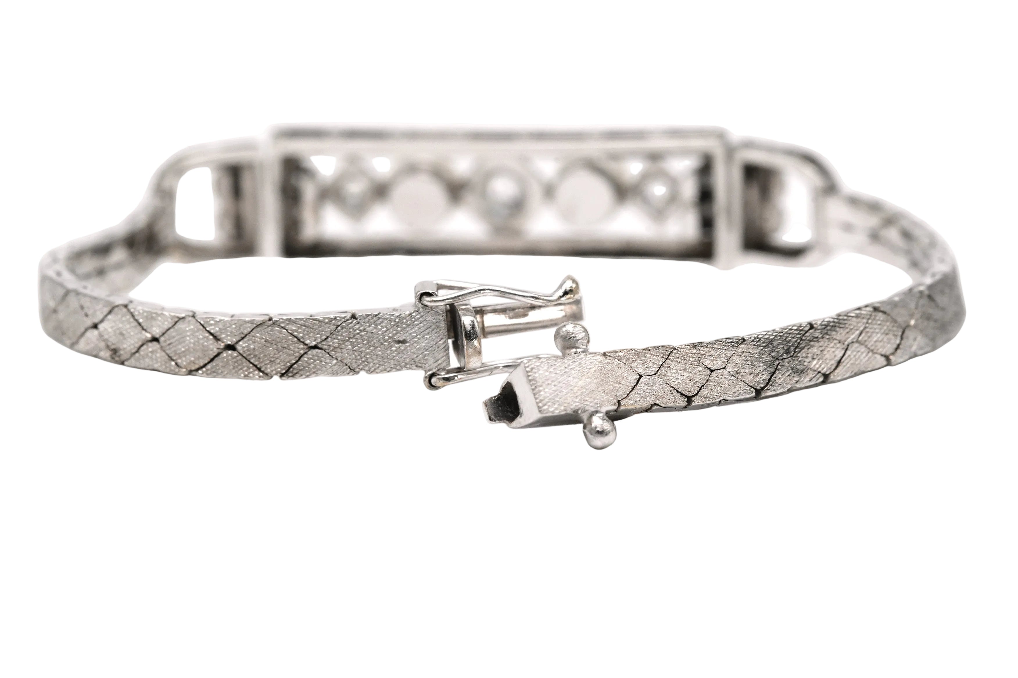 Bracelet Ligne en or blanc, perles et diamants