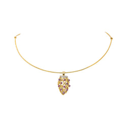 Semi-Rigid Yellow gold Ruby Necklace