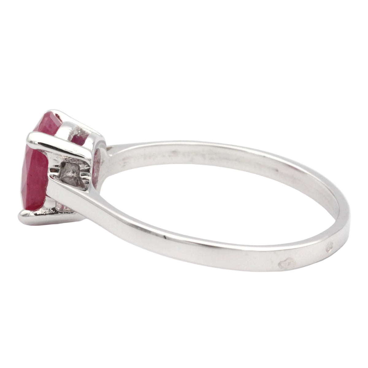 White Gold Solitaire Ring with Ruby