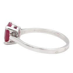 White Gold Solitaire Ring with Ruby