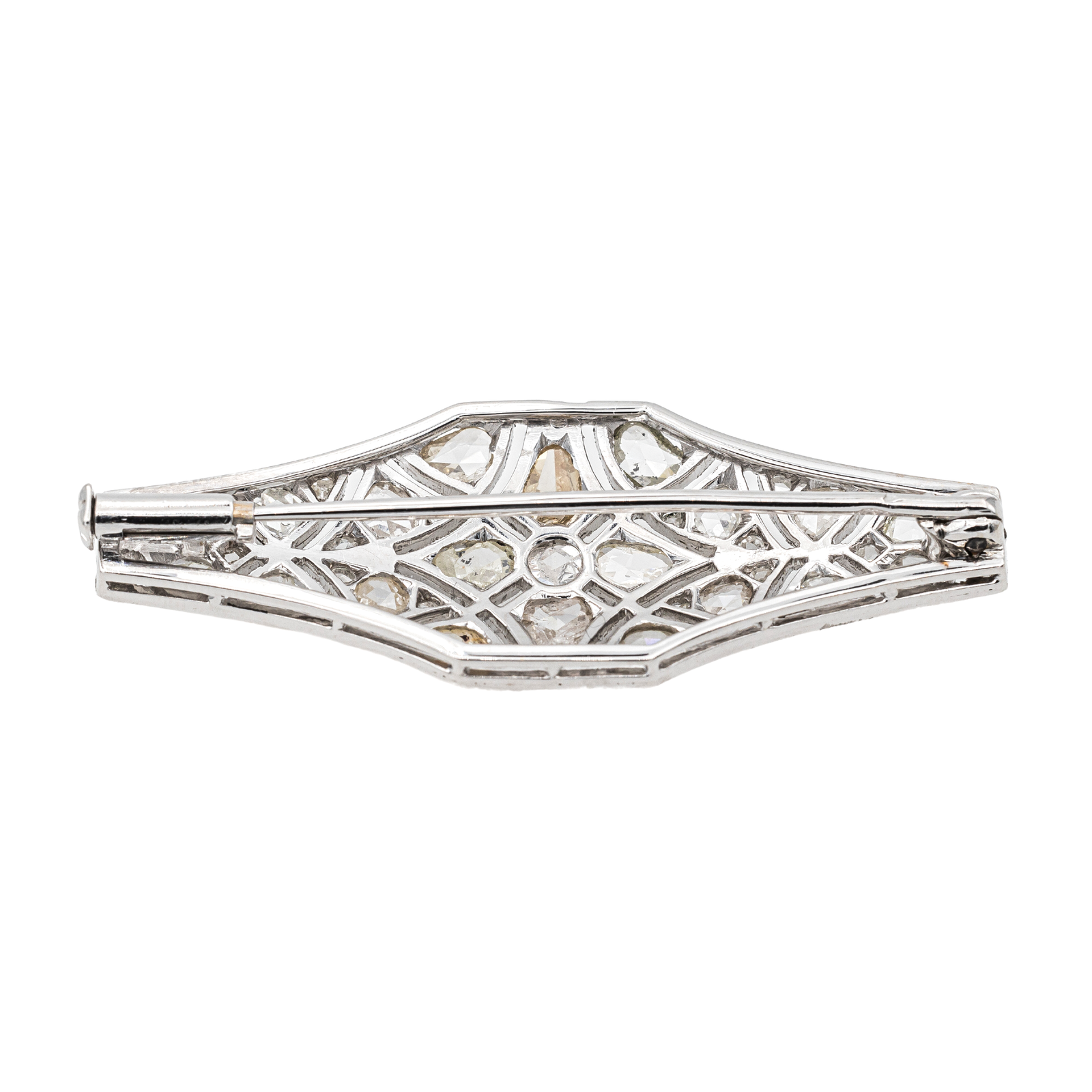 Broche Epingle Or blanc Diamant