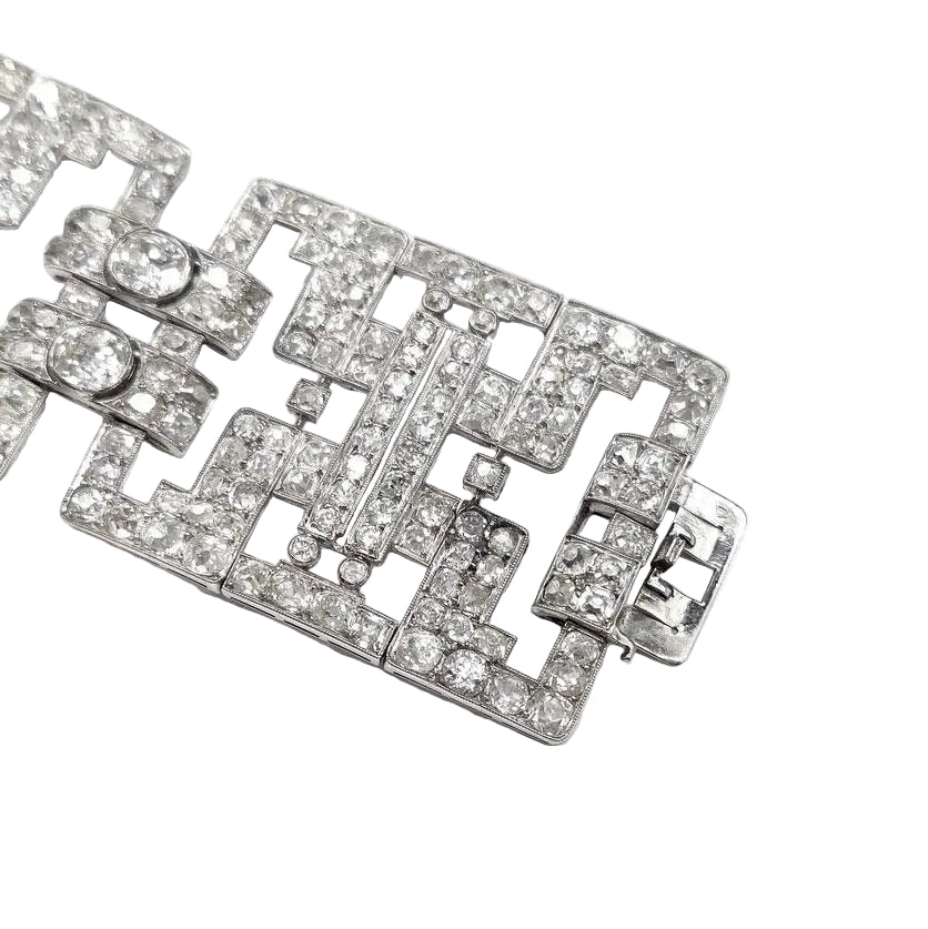 White gold, platinum, and diamond bracelet