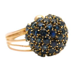 Dome Ring in Yellow Gold and Sapphires