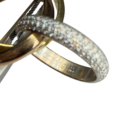 Bague Alliance CARTIER Trinity en or blanc, or jaune, or rose et diamants