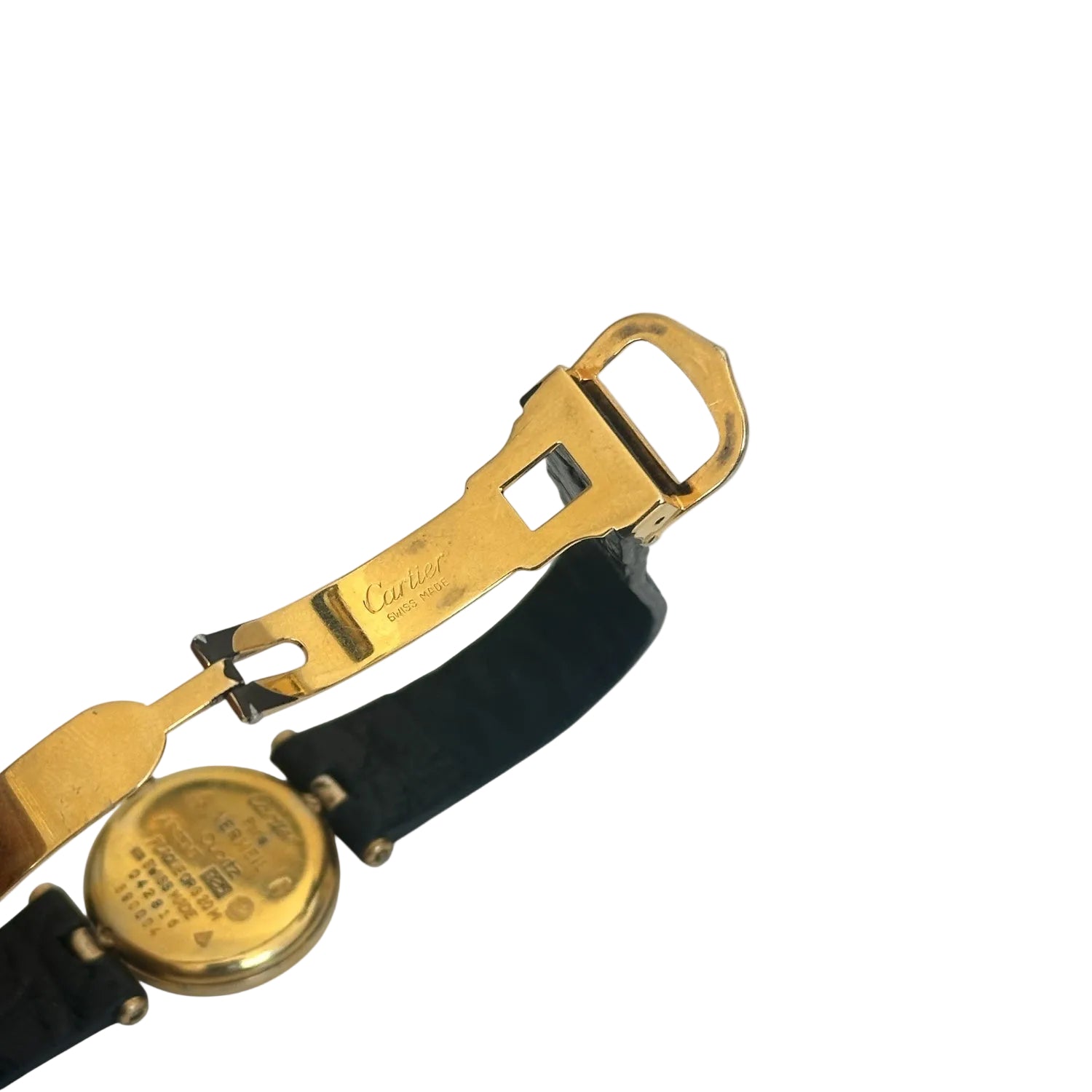 CARTIER "Must Vendôme Louis Cartier" watch in Vermeil and leather