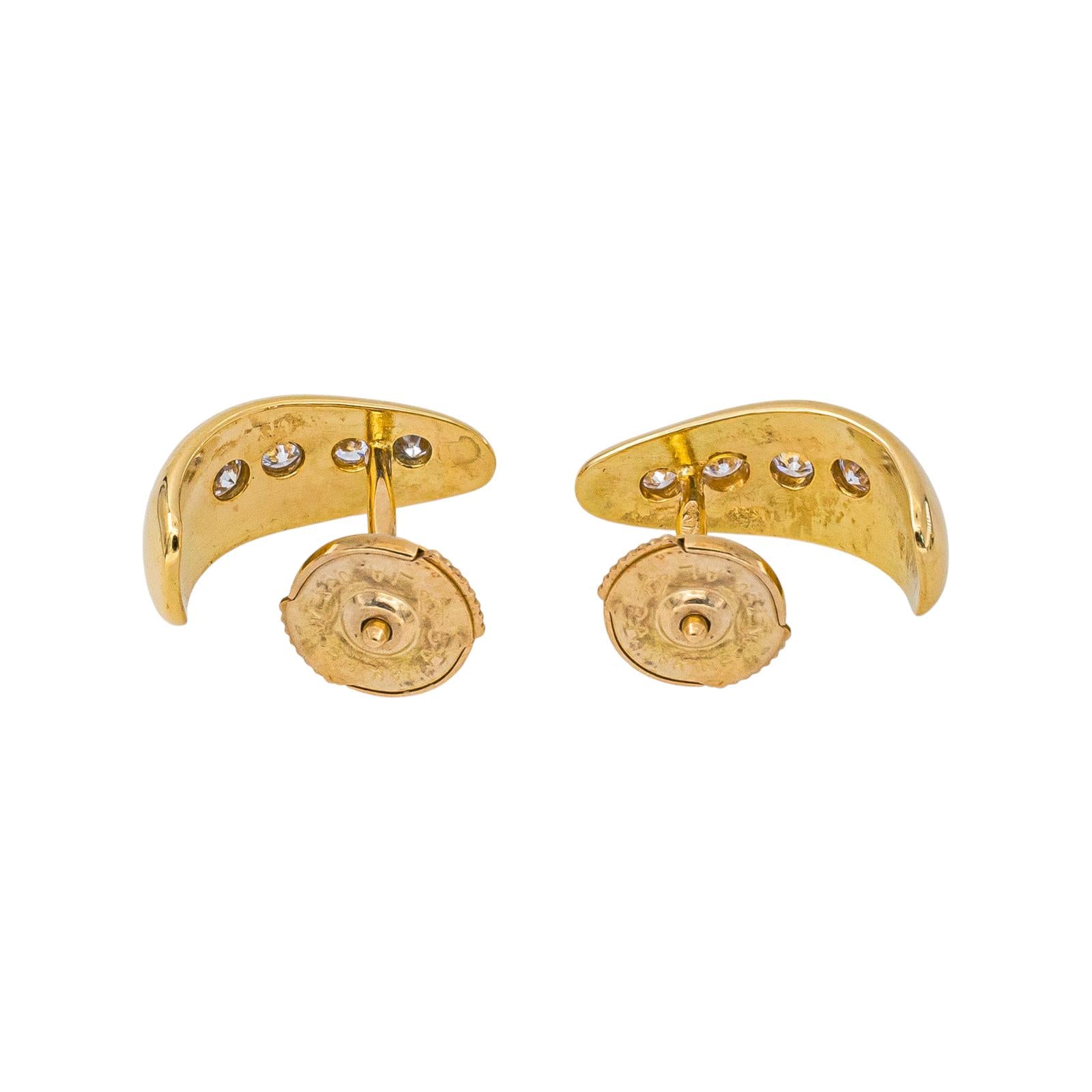 Yellow gold Diamond Lever-back Earrings