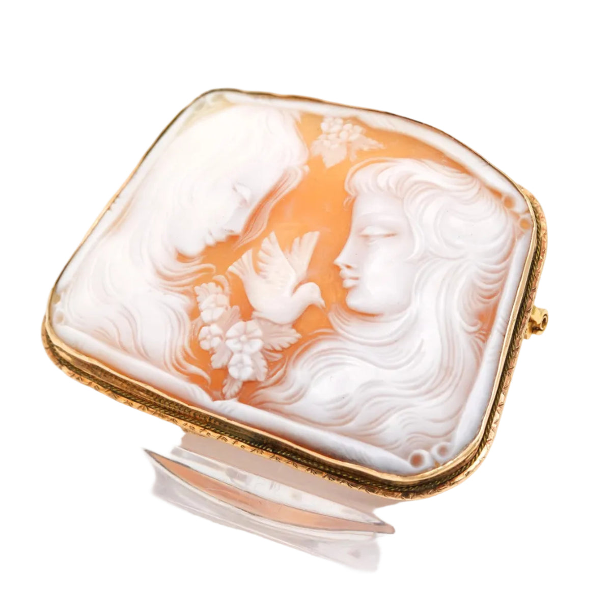 Yellow Gold Brooch with Cameo