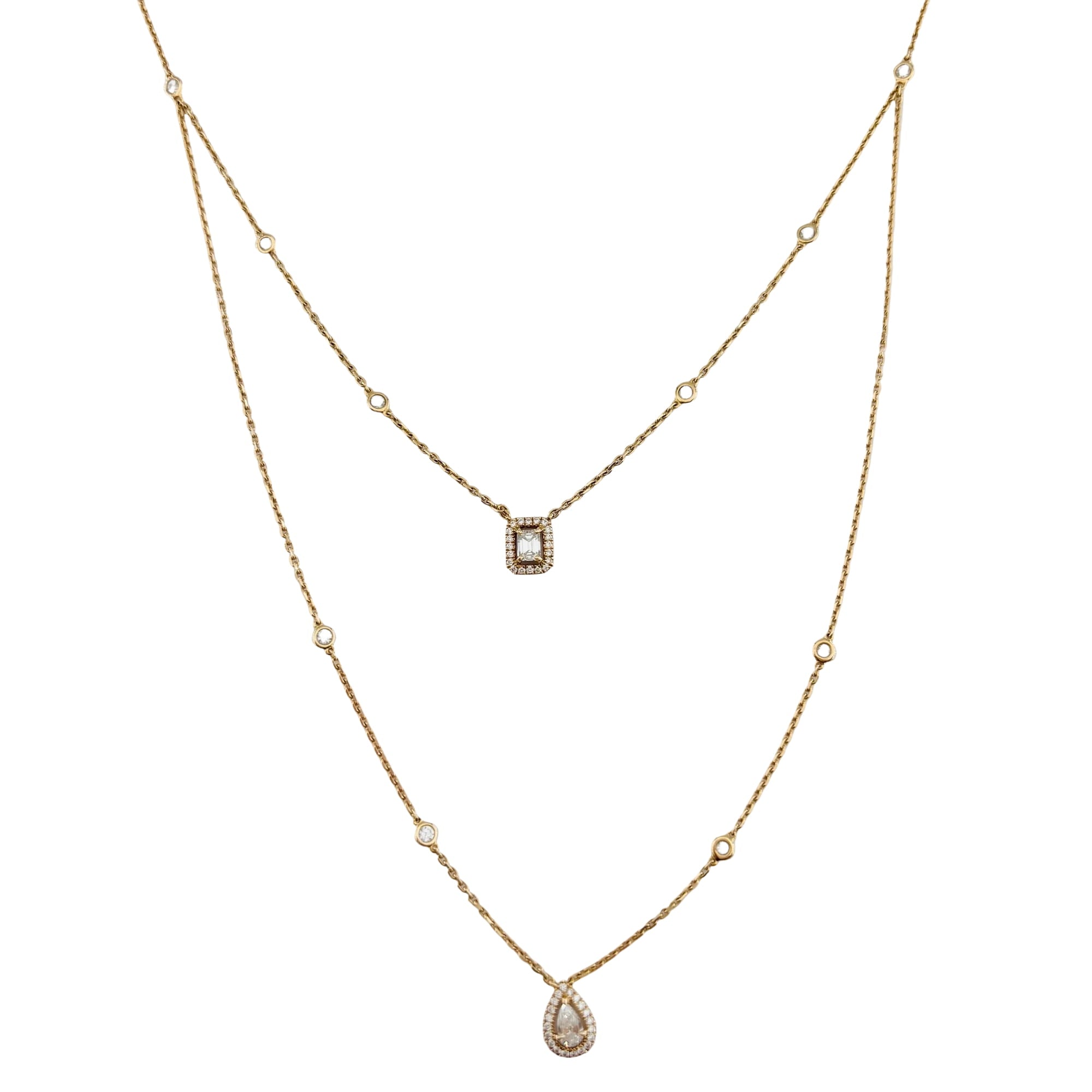 MESSIKA "My Twin" PM Double-Strand Necklace in rose gold and diamonds