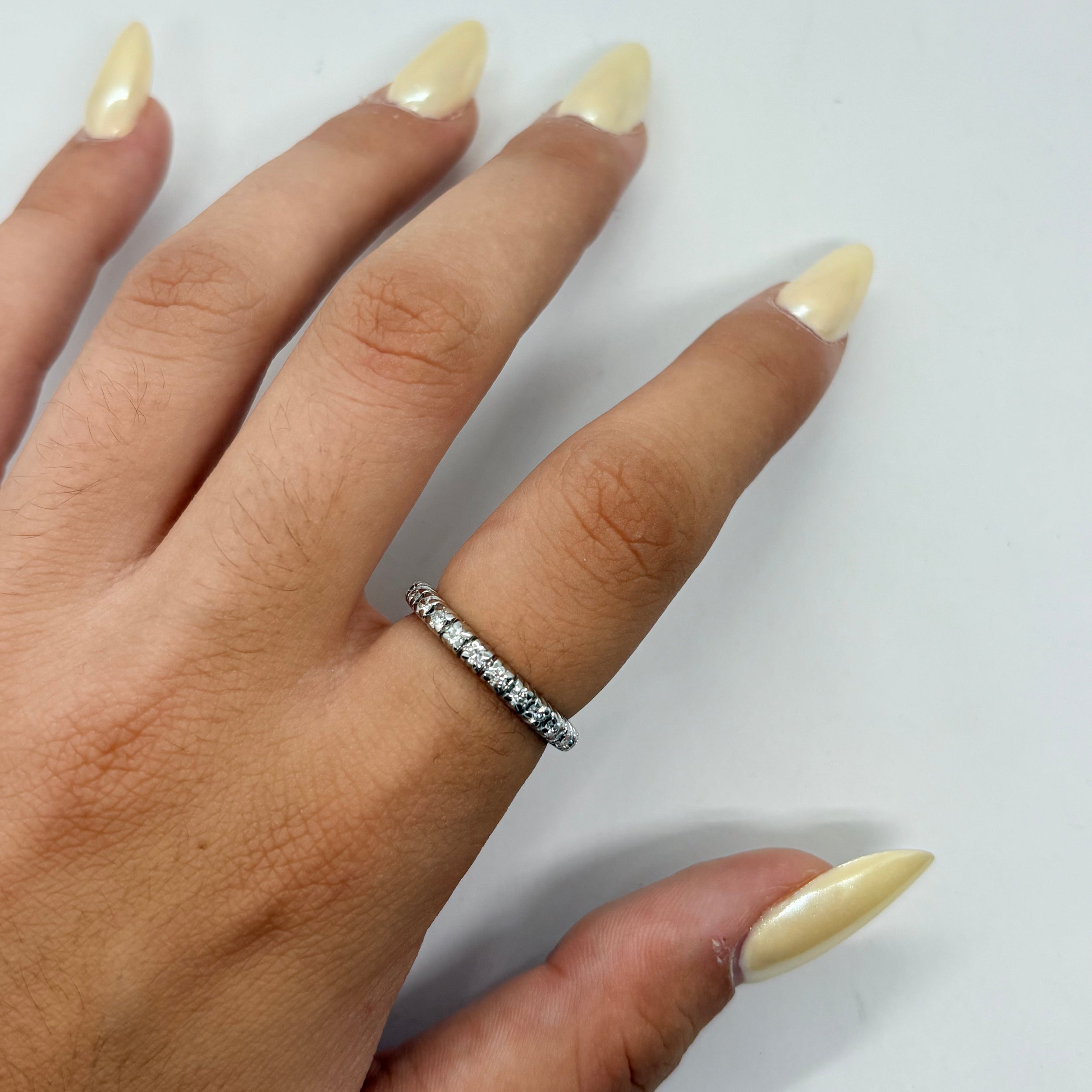 White Gold and Diamond Wedding Band