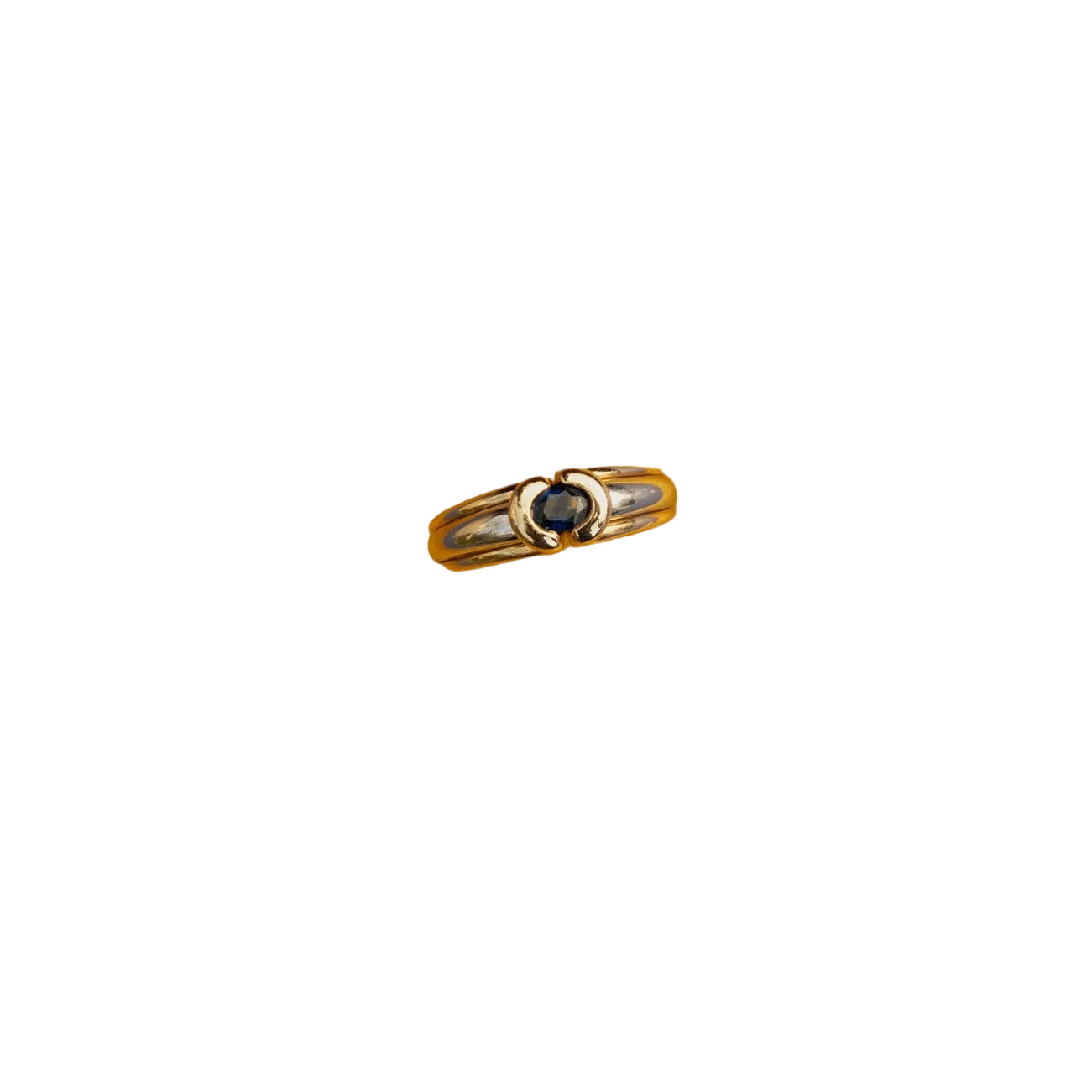 Bangle Ring in Yellow gold, White gold, and Sapphire