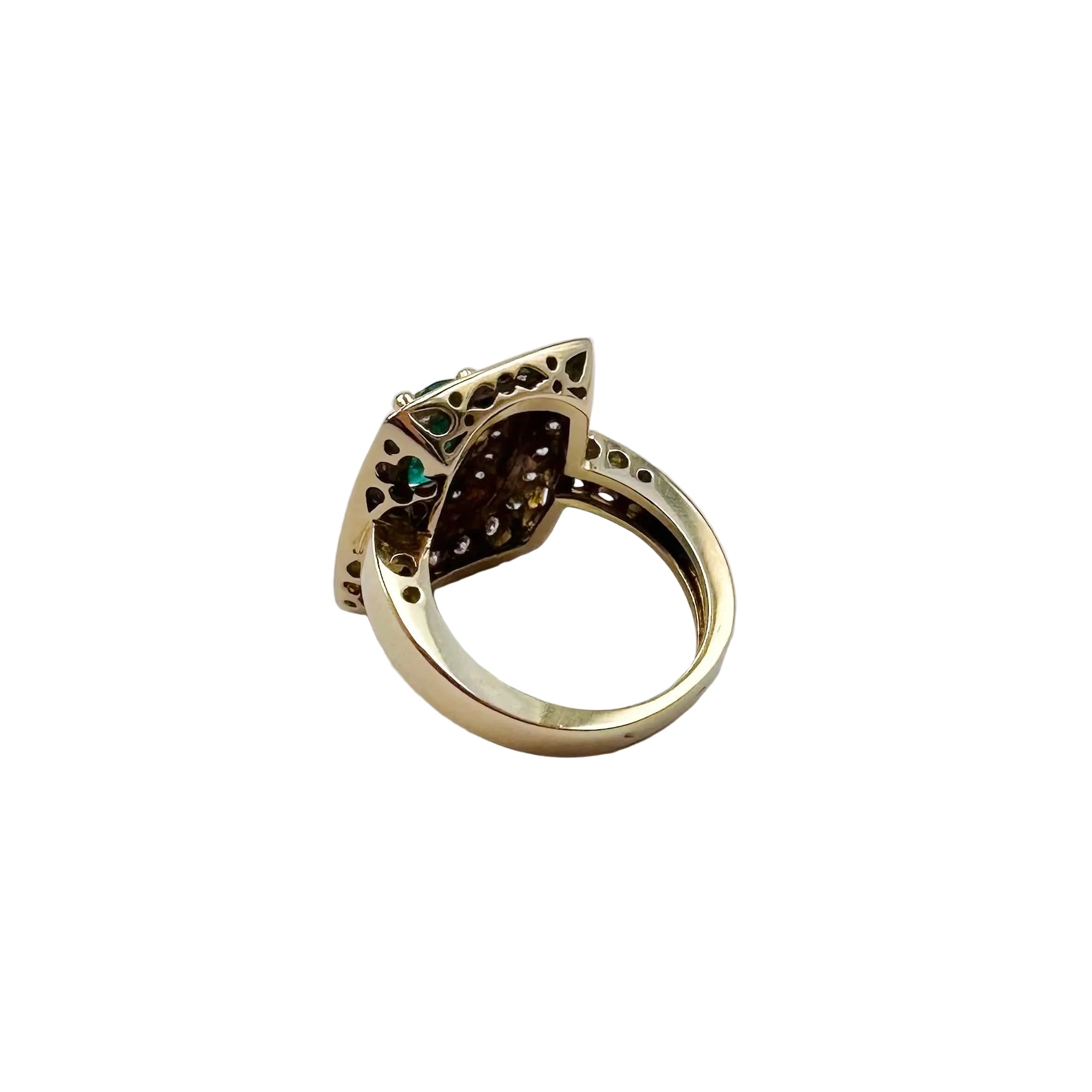 Yellow gold, emerald and diamond Entourage Ring