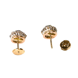 Earrings in Yellow Gold, Platinum, Sapphires, and Diamonds