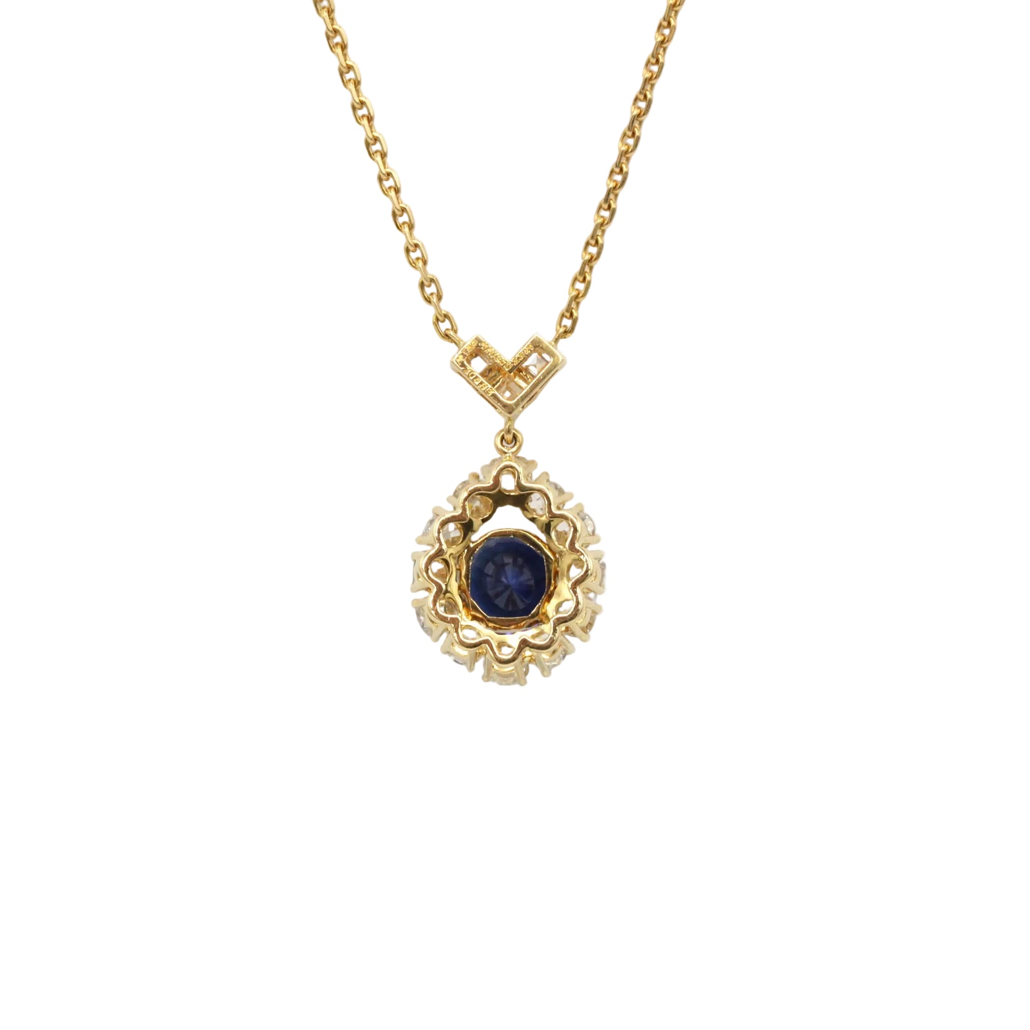 MAUBOUSSIN Pendant Necklace in yellow gold, sapphire, and diamonds