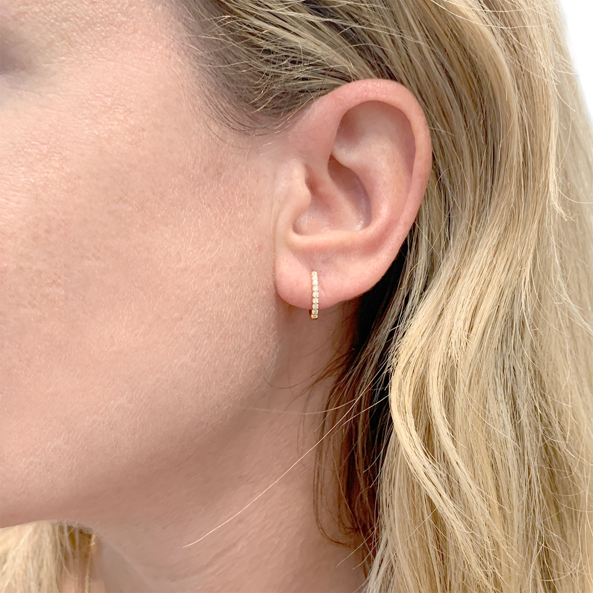 Boucles d'oreilles Créoles en or jaune et diamants