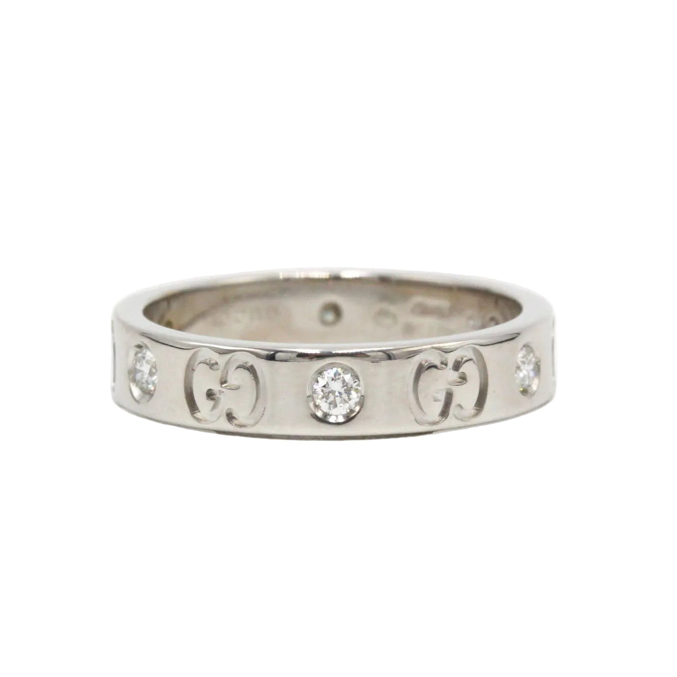 GUCCI "Icon" Ring in White Gold and Diamonds