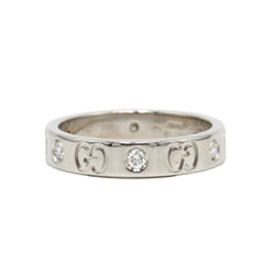 GUCCI "Icon" Ring in White Gold and Diamonds