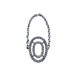 White Gold Chain Ring with Diamonds