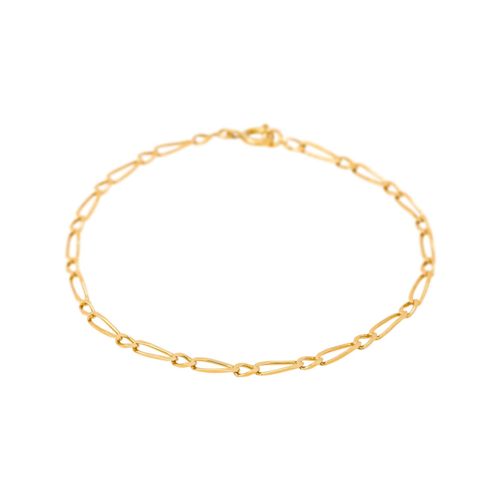 Yellow Gold Figaro Chain Bracelet