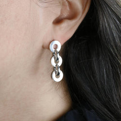HERMÈS "Voltige" Silver Drop Earrings