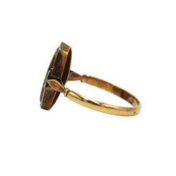 DENANOT Marquise Ring in yellow gold and Enamel