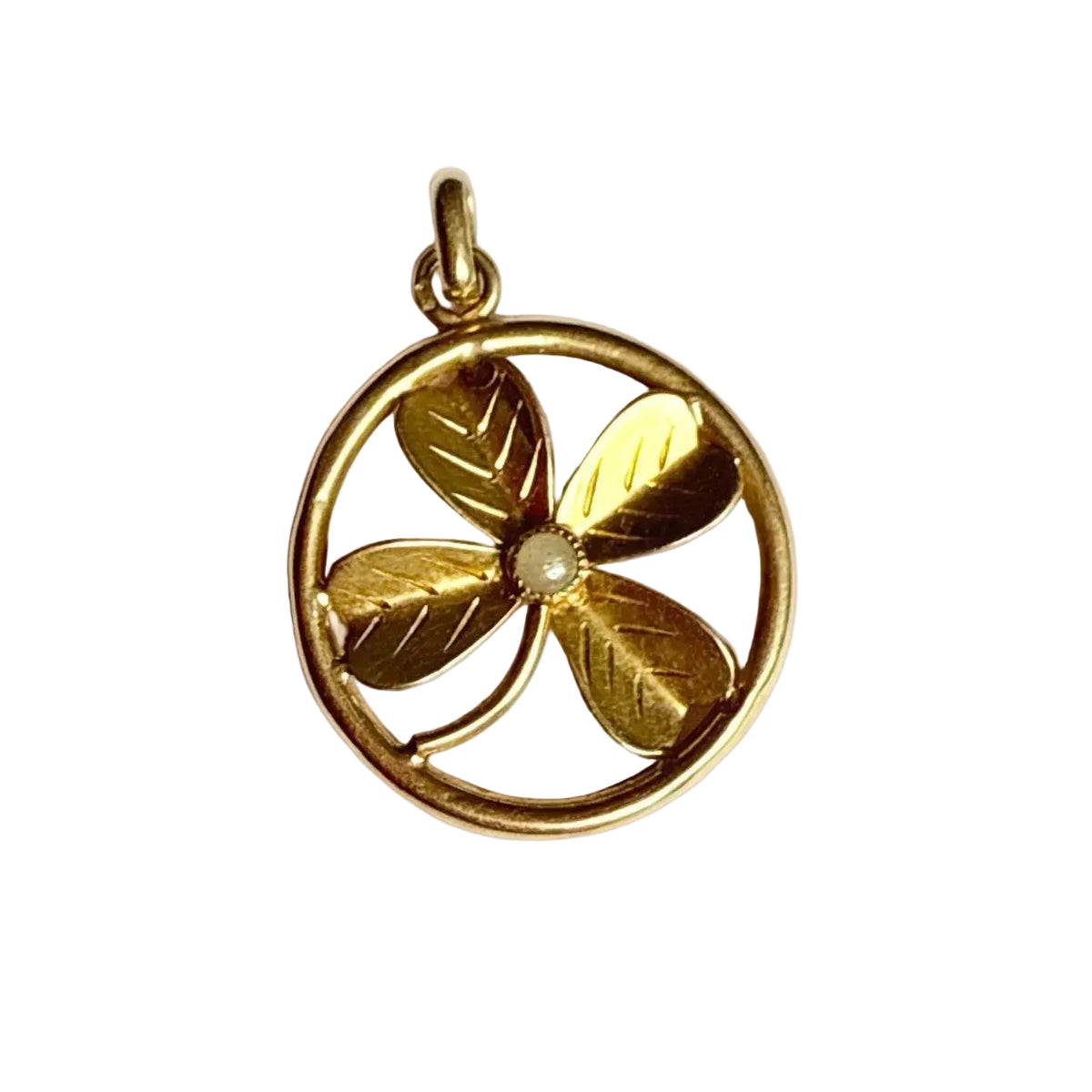 Yellow Gold and Pearl Pendant