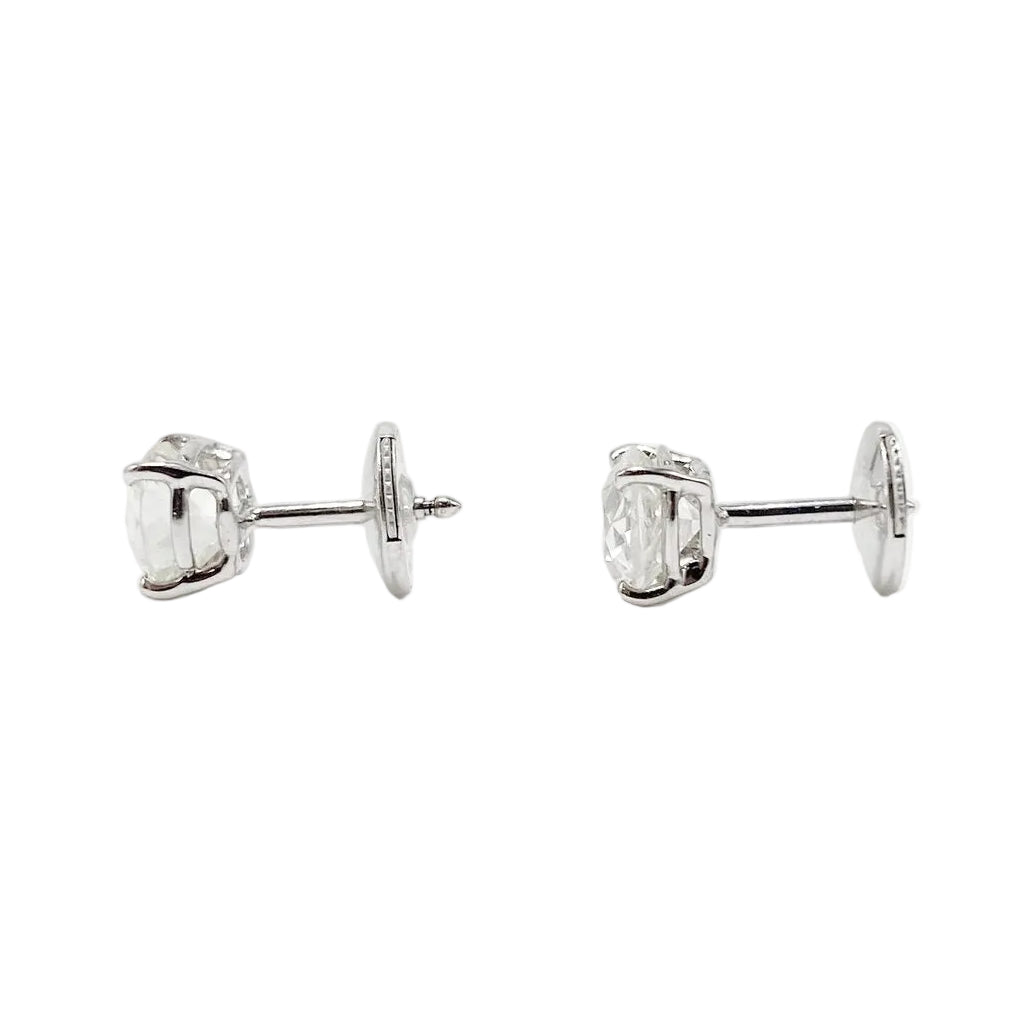 Boucles d'oreilles Puces en or blanc et diamants