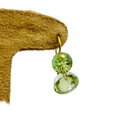 MARIE-HÉLÈNE DE TAILLAC "Gem Incandescence" Dangle Earrings in yellow gold and green Tourmaline