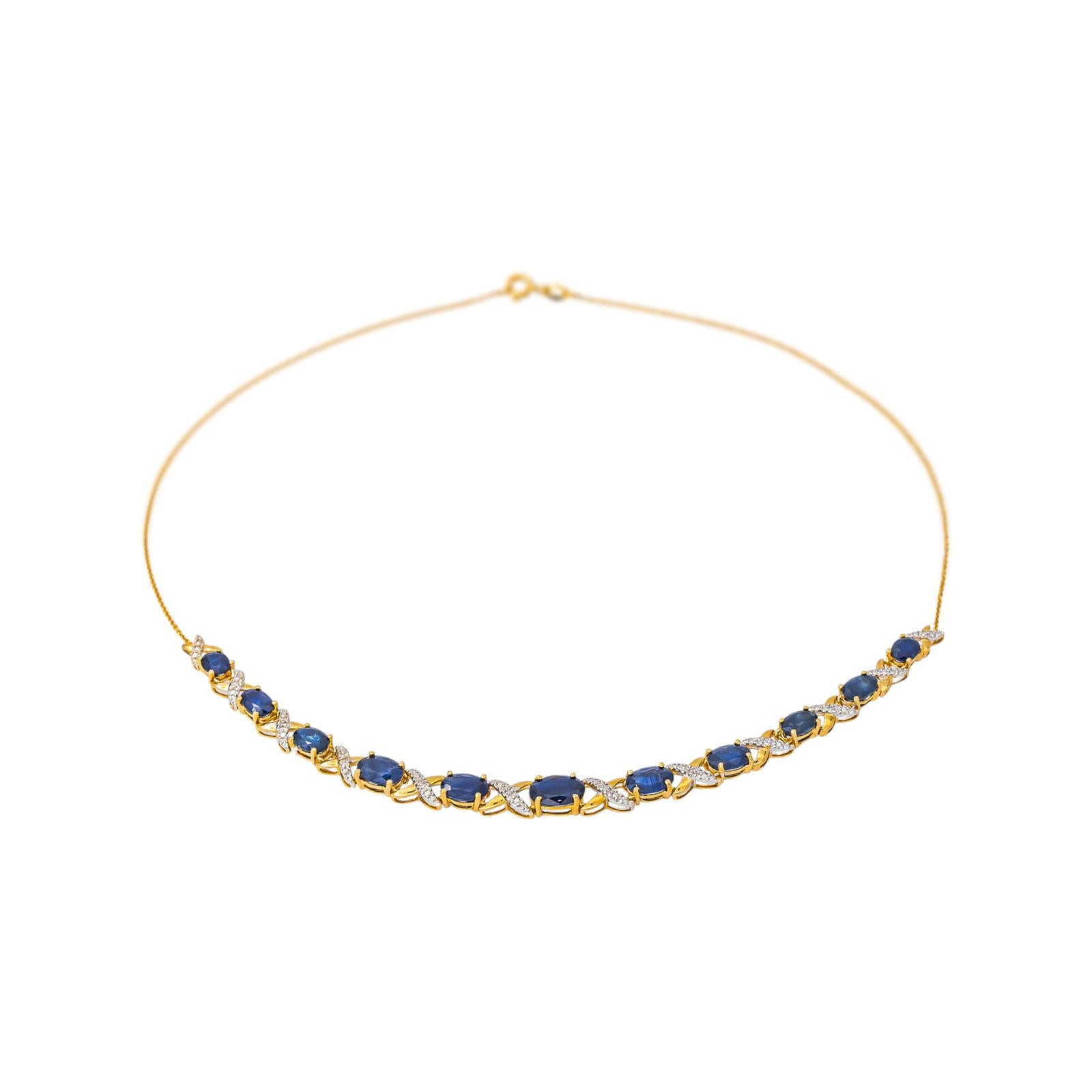 Yellow gold Sapphire Necklace
