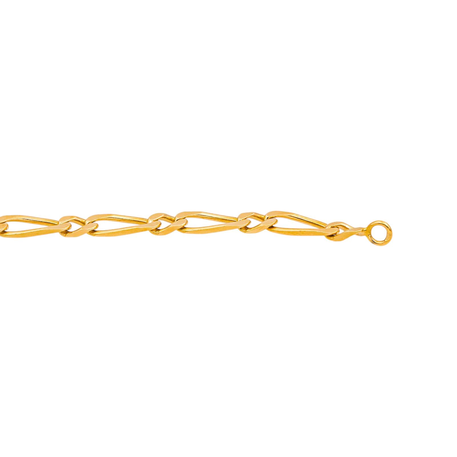 Link Necklace Figaro chain Gold Yellow