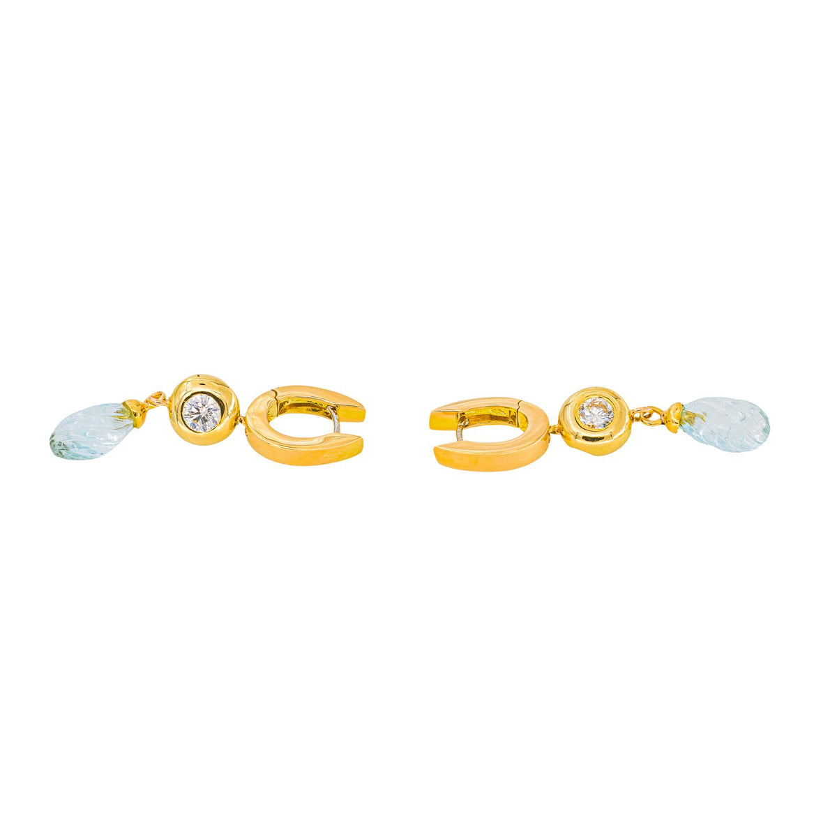 Yellow gold Aquamarine Earrings